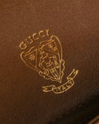 "GUCCI" 70's-80's Micro GG monogram canvas shoulder bag with stirrup hardware
