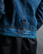 “D&amp;G” Tweed attached bijou button denim jacket