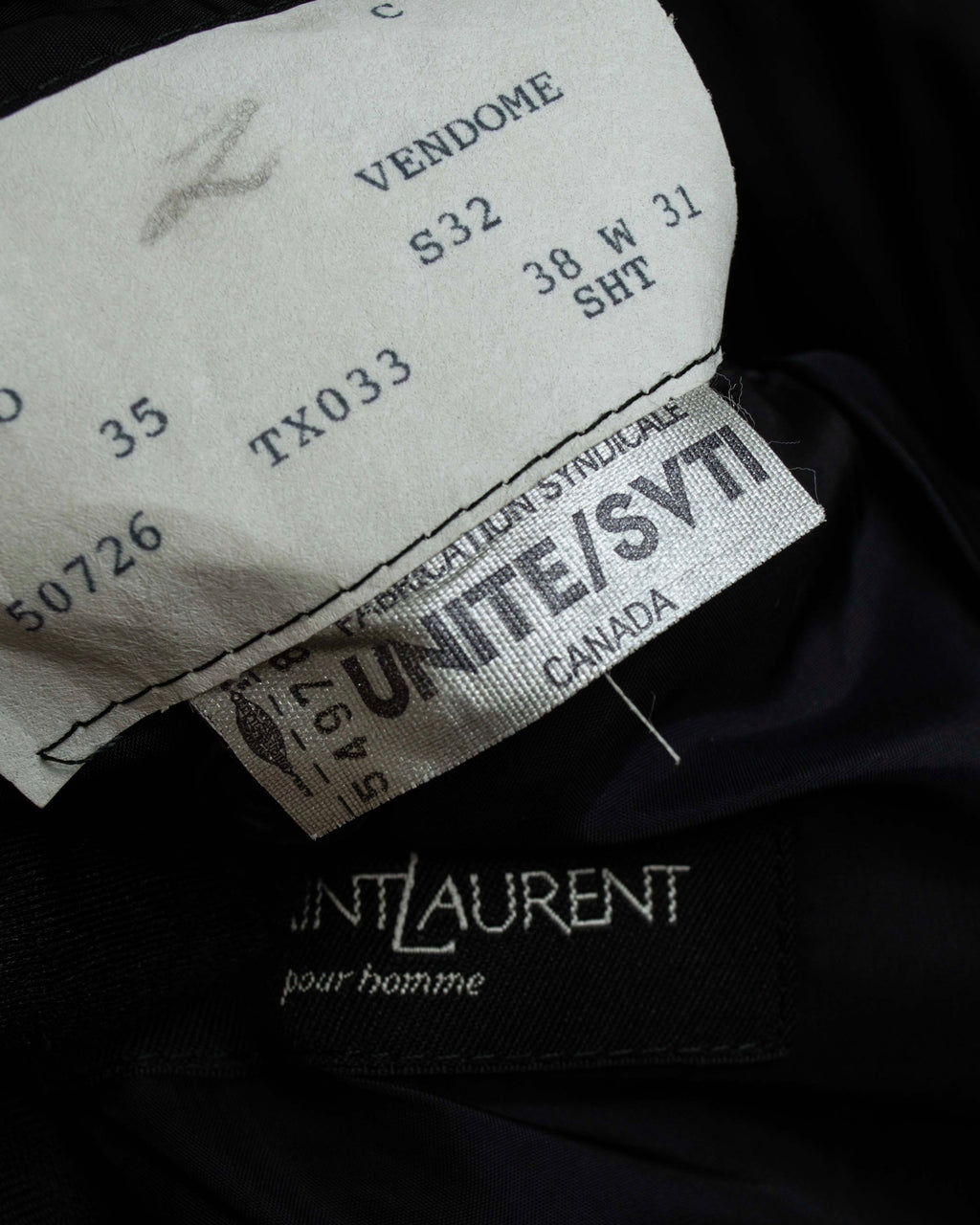 "YVES SAINT LAURENT" Classical tailoring shadow stripe pattern set up