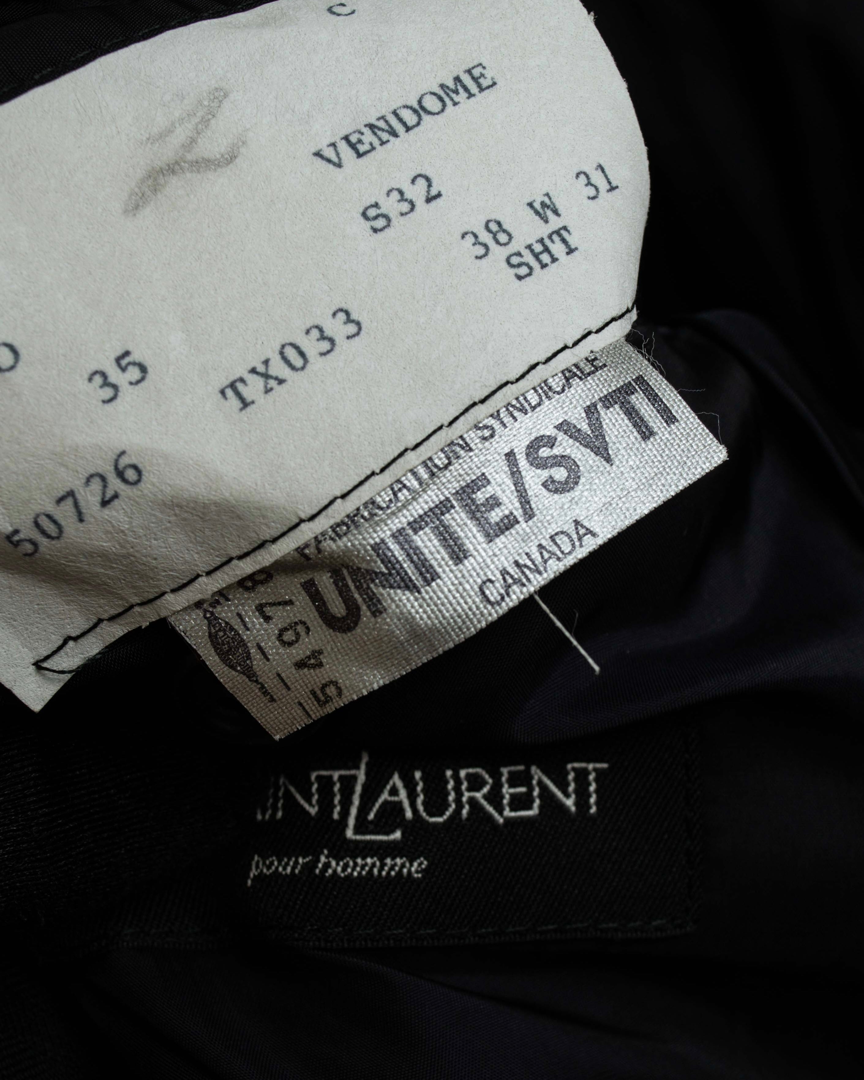 "YVES SAINT LAURENT" Classical tailoring shadow stripe pattern set up