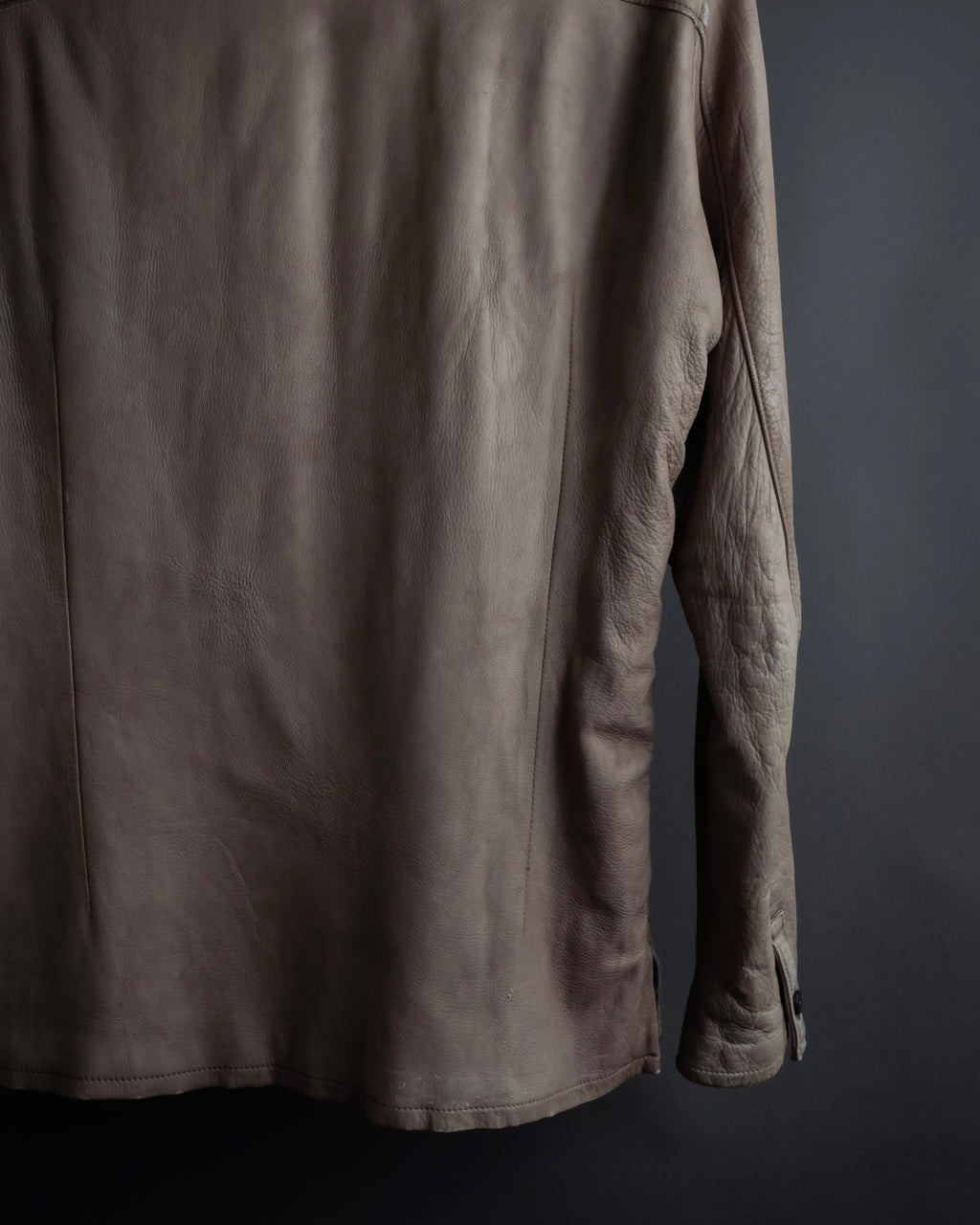 "ISAMU KATAYAMA" Dart-shaped deer leather shirt jacket