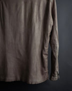 "ISAMU KATAYAMA" Dart-shaped deer leather shirt jacket