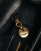 “Salvatore Ferragamo” 90’s-00’s Gancini top handle box calf bag