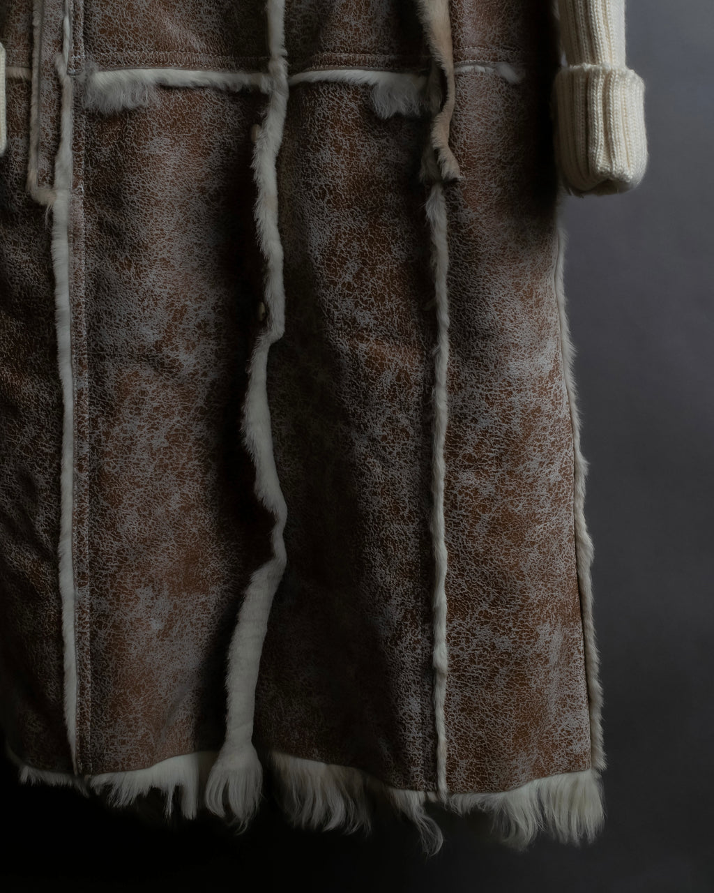 "Dolce &amp; Gabbana" Mouton &amp; knit combination design coat