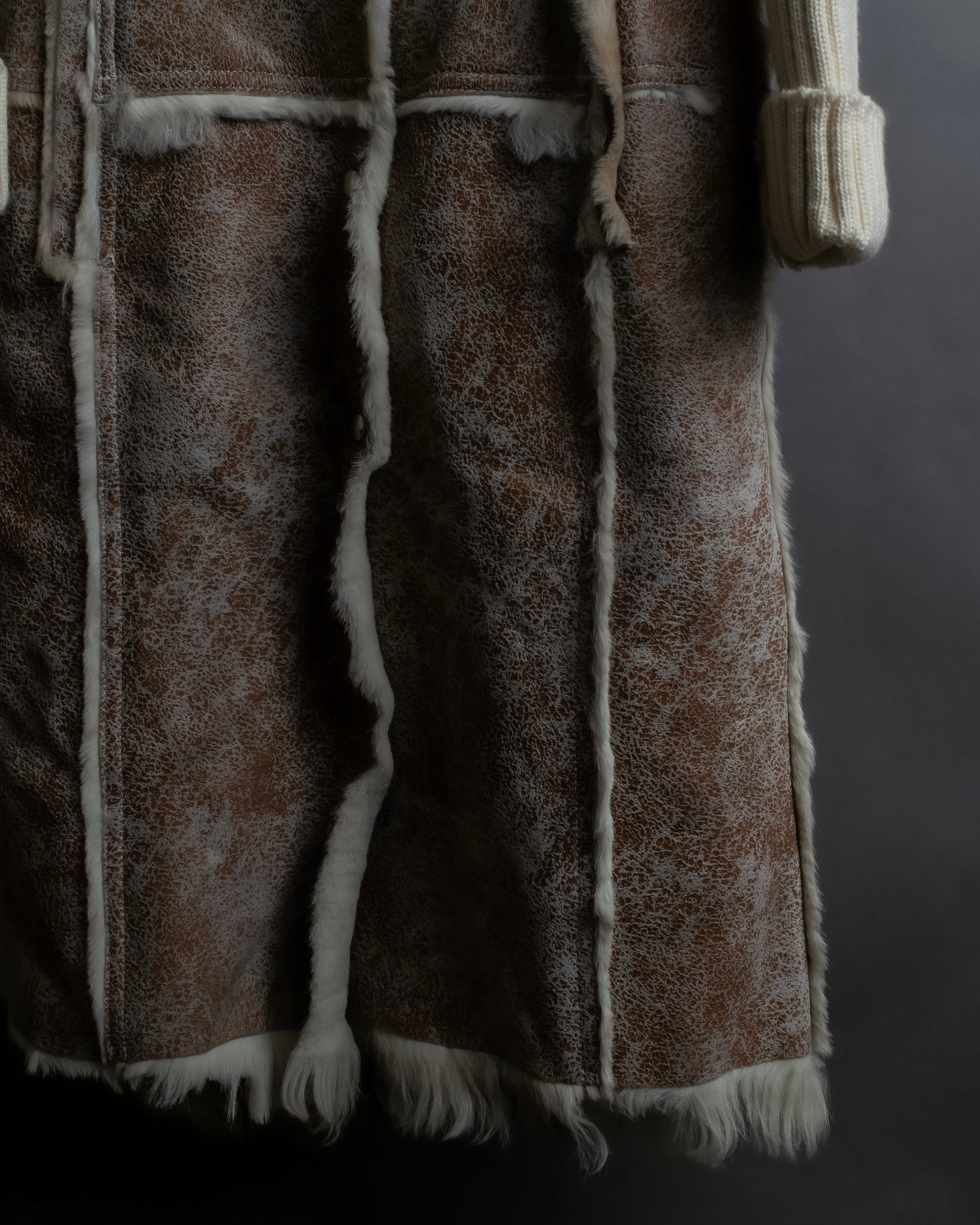 "Dolce &amp; Gabbana" Mouton &amp; knit combination design coat