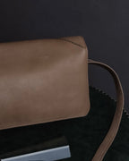 "HERMES" 70's Diamond stitched envelope leather bag