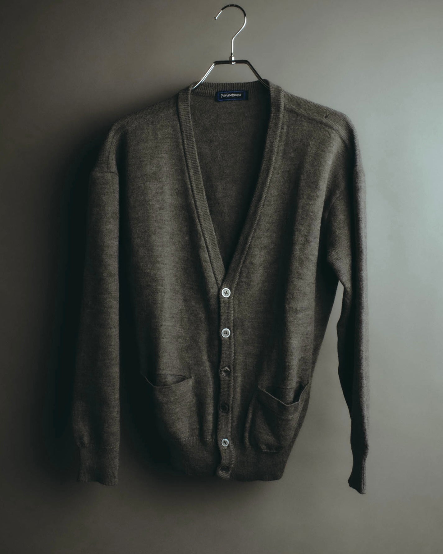 "Yves Saint Laurent" 80's-90's Relaxed wool v neck cardigan