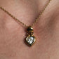 "Christian Dior" Heart motif zirconia gold pendant