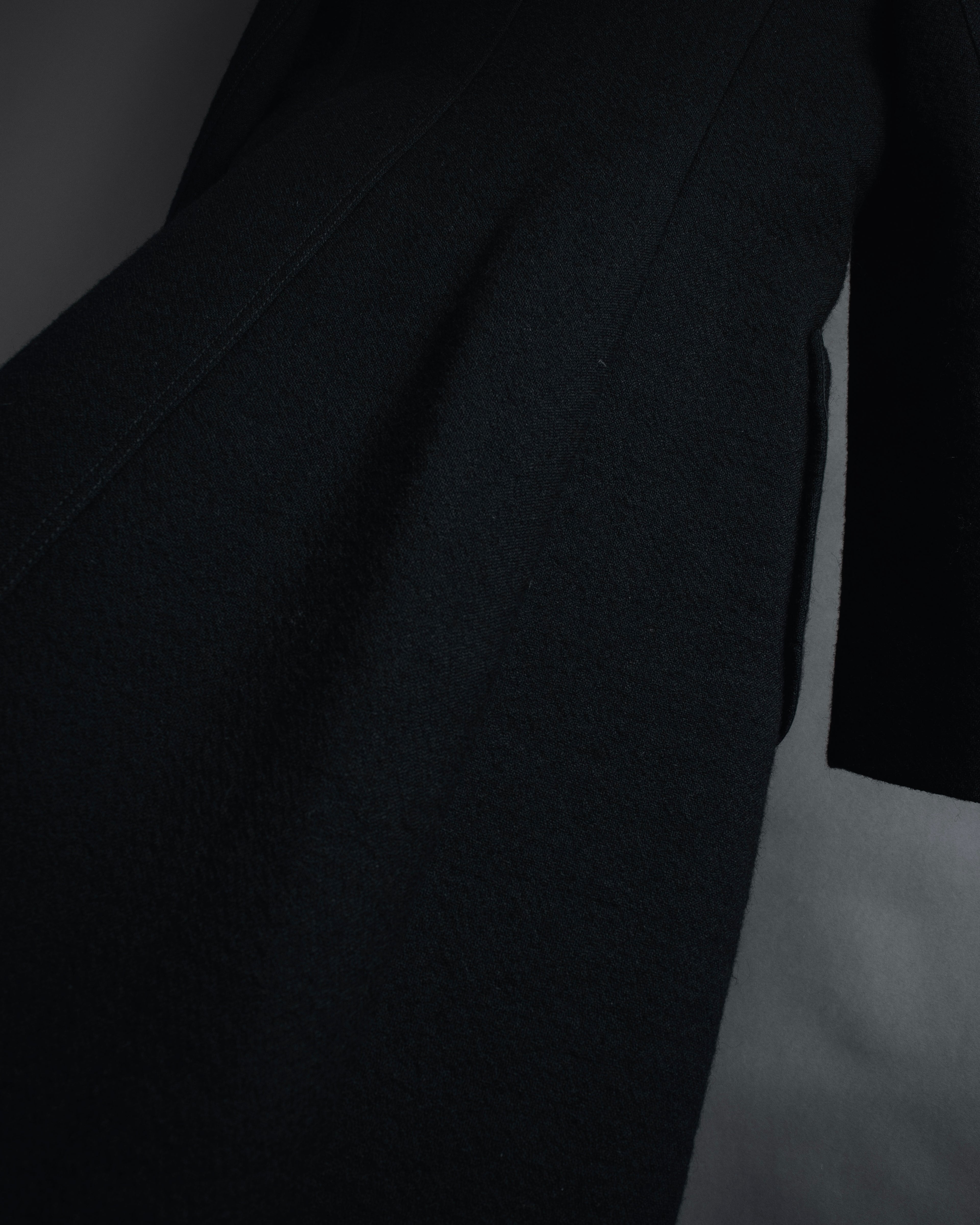 –SPECIALS– "LOEWE" 2017-2018 Minimal a-line calfskin piping coat