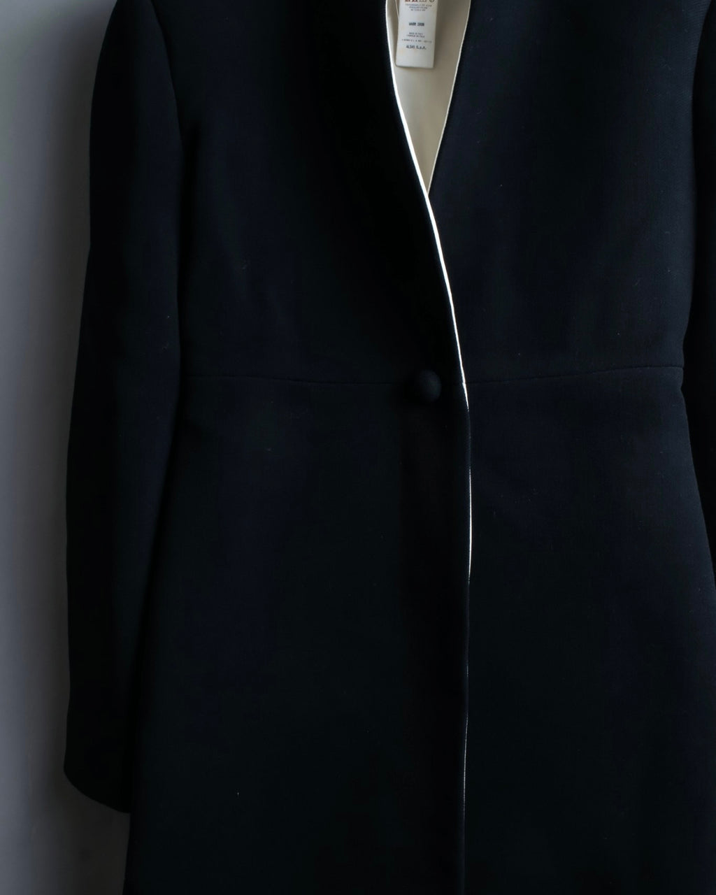 "GIANNI VERSACE couture" Collarless Luxury Wool Long Coat