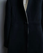 "GIANNI VERSACE couture" Collarless Luxury Wool Long Coat