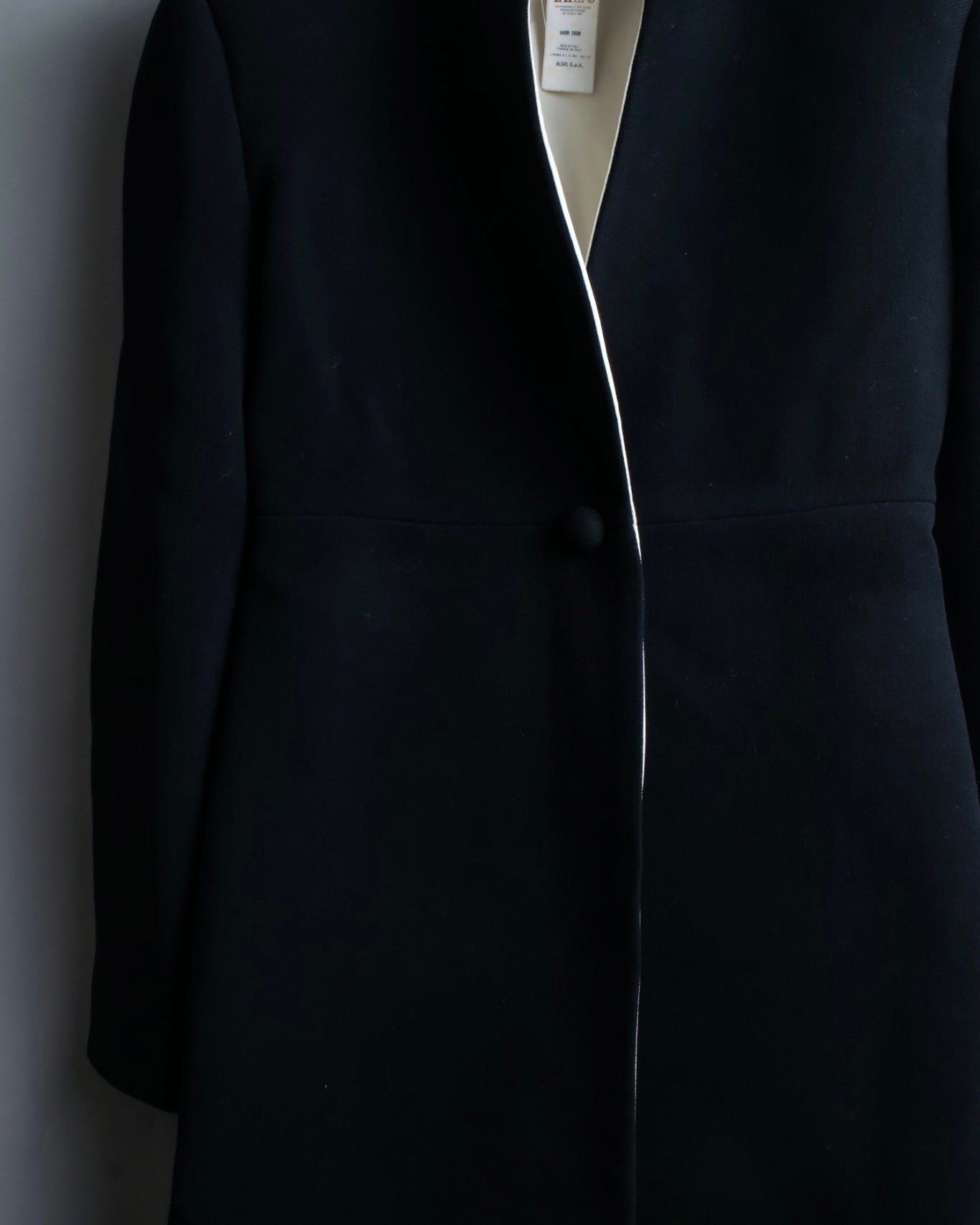 "GIANNI VERSACE couture" Collarless Luxury Wool Long Coat