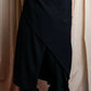 "ANN DEMEULEMEESTER" Cape draping docking design zipper sleeveless dress