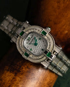 "VALENTINO ROLENTA" Green stone design square watch bracelet