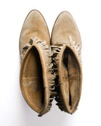 VINTAGE/ Fringe Detailed Suede High Heal Boots