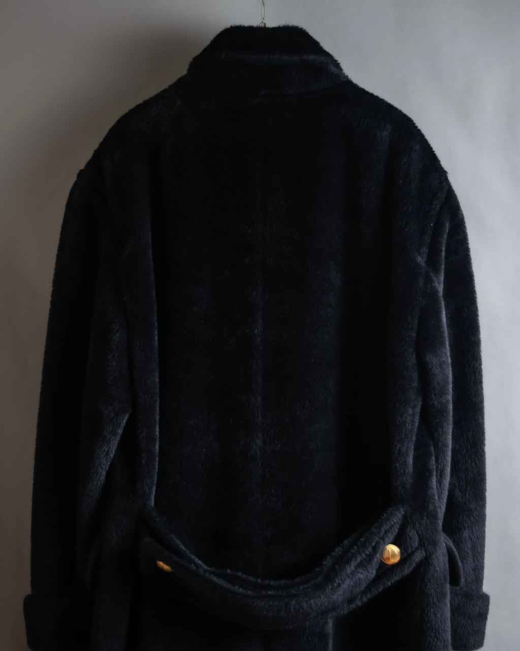 "GUCCI" 80's Gold button design brushed wool long chester coat