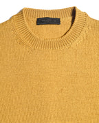 PRADA/ Classic Chunky Knit Crew Neck Sweater Mustard Yellow