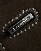 "Mademoiselle Accessories"
 Silver parts design leather one handle bag