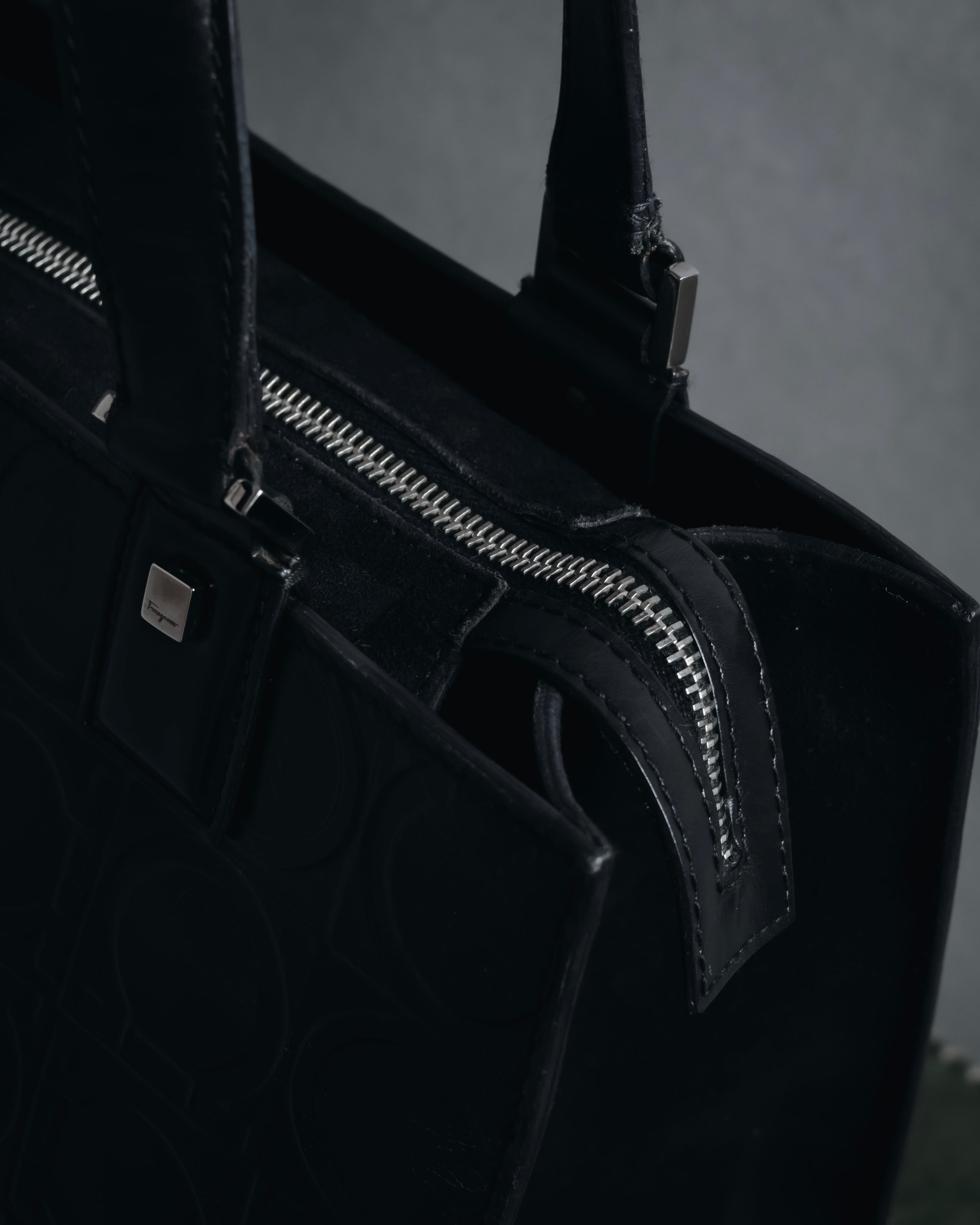 "Salvatore Ferragamo" Late 90’s Gancini embossed leather tote bag