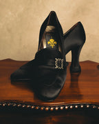 "PATRICK COX" 90's-00's Satin buckle heeled loafer pumps