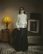 -SPECIAL- “YVES SAINT LAURENT” 70’s-90’s Ruffled high-neck blouse