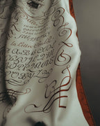 "Hermès" 90's Calligraphy print silk scarf