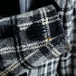 "YVES SAINT LAURENT" Monotone Madras check pattern shaped tailored jacket