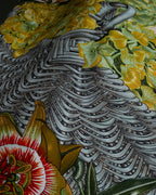"HERMES" Passion flower print Carre 90 silk scarf