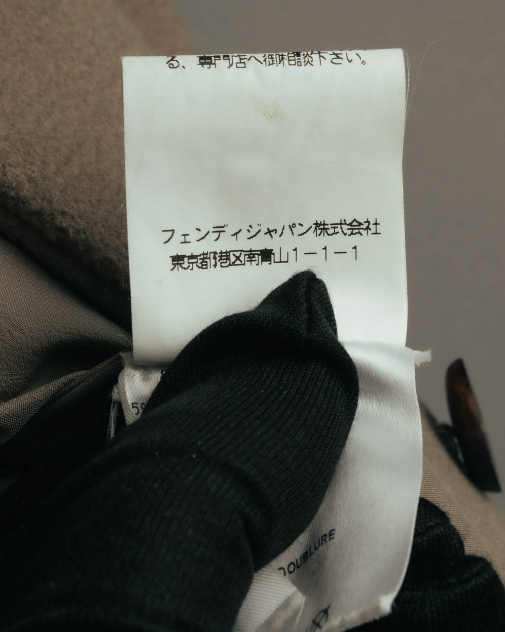 -SPECIAL- "FENDI" 90's-00's Cashmere blend long coat with leather contrast