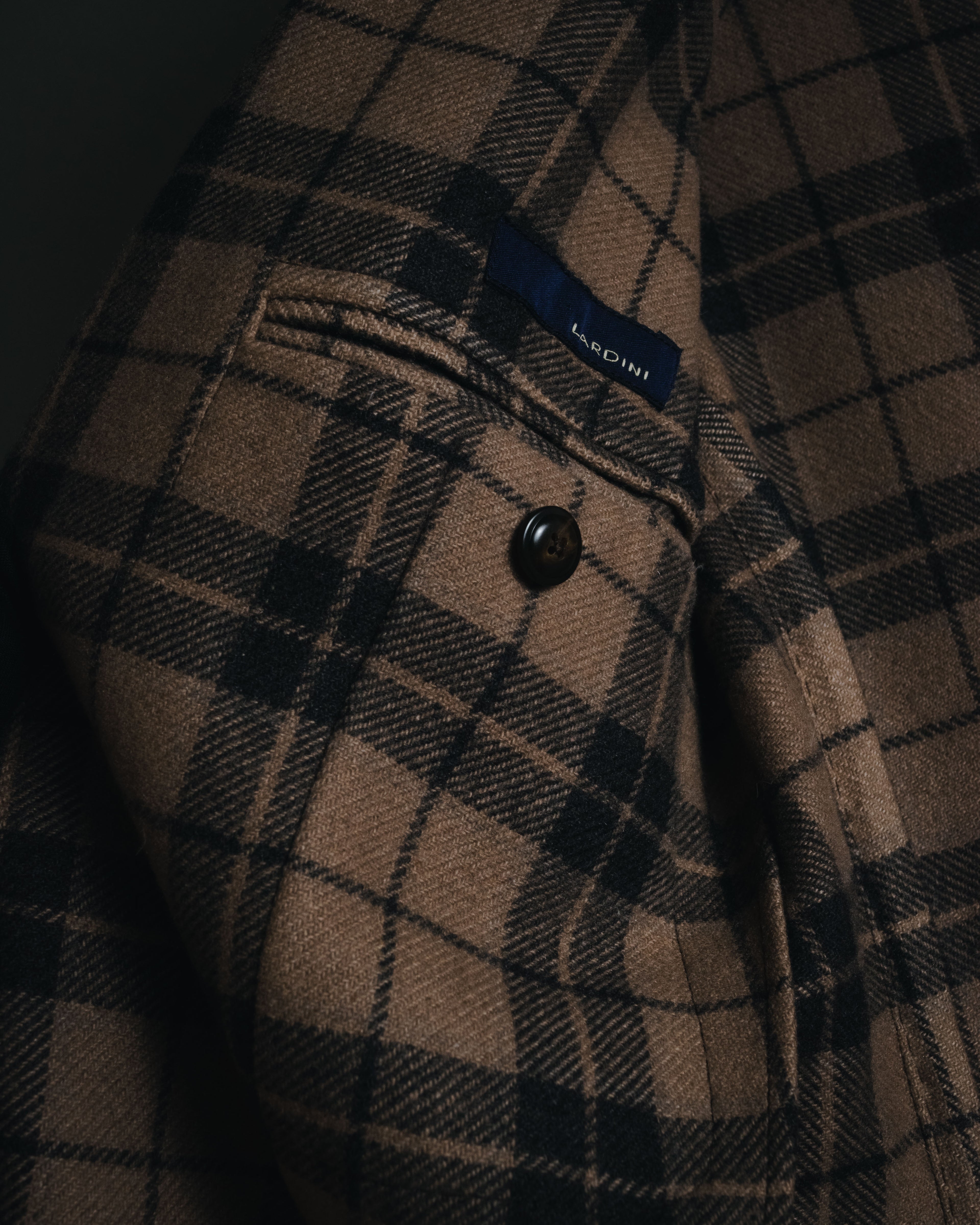 "LARDINI" Checked three-button soft-shoulder tailored jacket