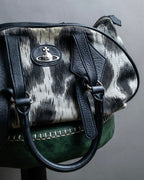 "Vivienne Westwood" Leopard abstract print rounded horizontal shape one handle bag