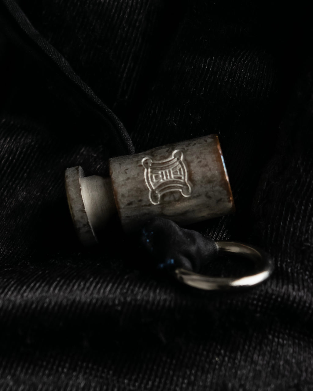 "CELINE" Gathered design hooded double zipper dress