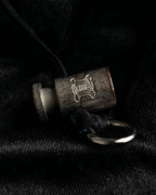 "CELINE" Gathered design hooded double zipper dress