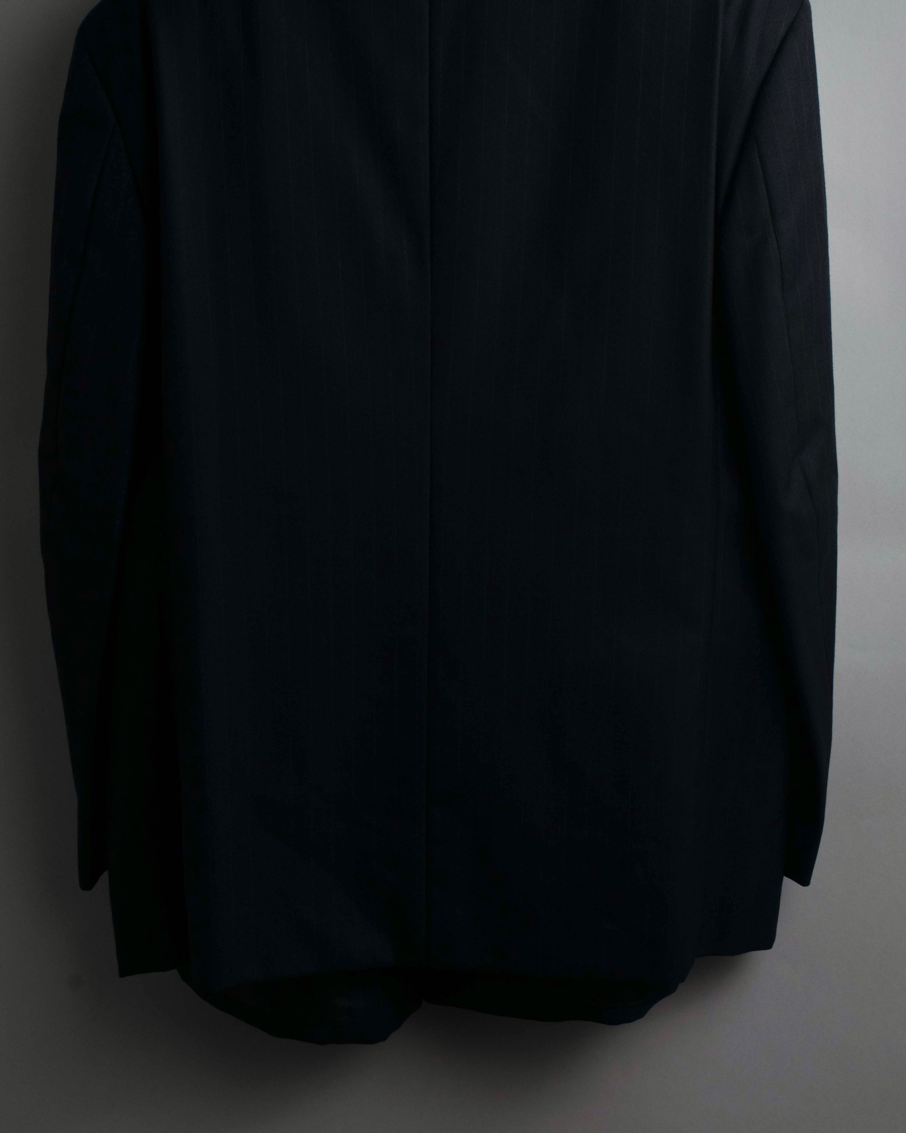 "YVES SAINT LAURENT" 00's shadow stripe pattern beautiful tailoring set up