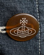 "Vivienne Westwood RED LABEL" Asymmetrical button design mid length denim coat