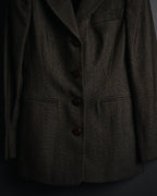 "GIANFRANCO FERRE STUDIO" 90’s-00’s Architectural hourglass herringbone tailored jacket