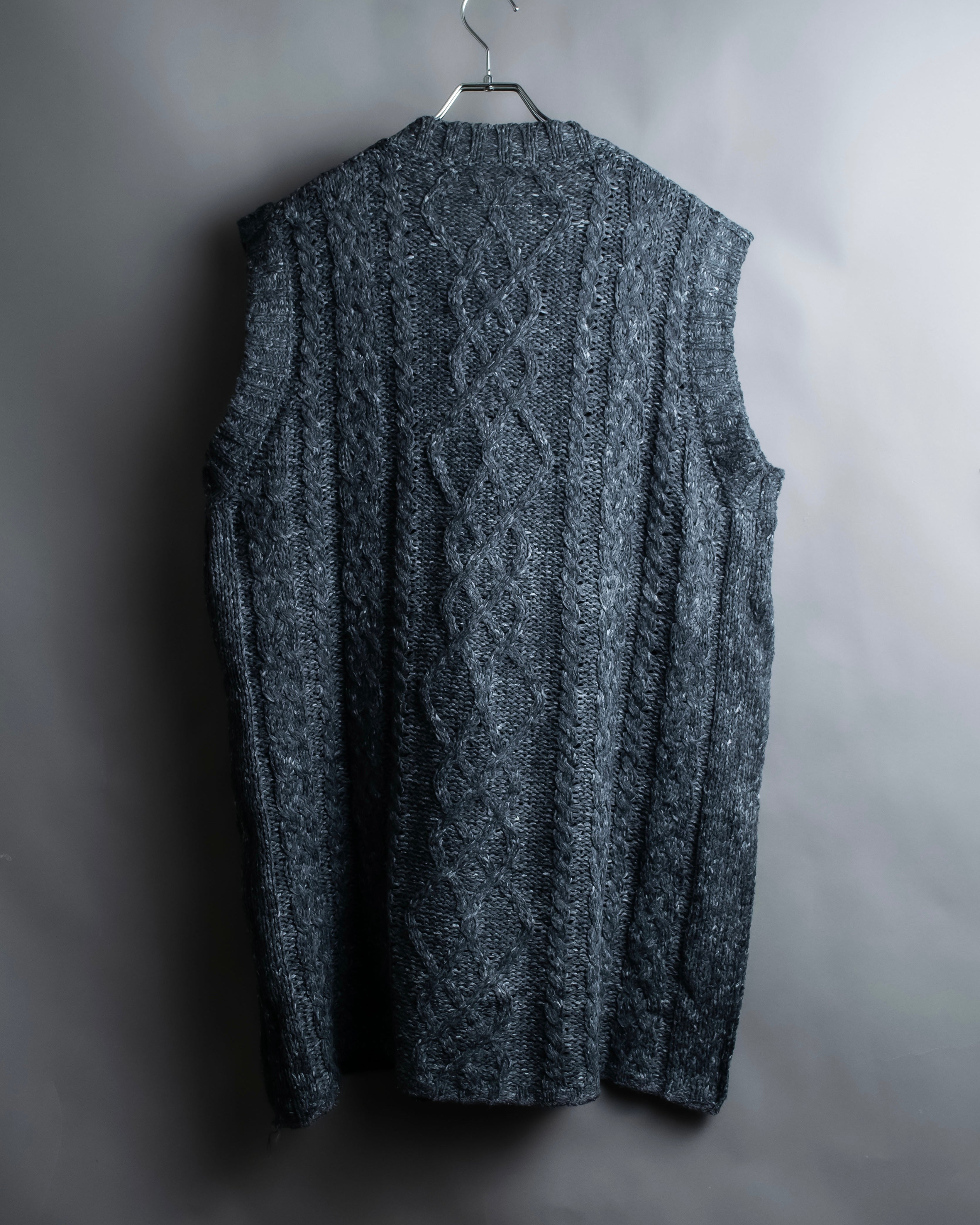 "MM6 MAISON MARGIELA" Cabled melange sleeveless knit