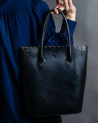 "tricot COMME des GARCONS" Floral pattern punching design tote bag