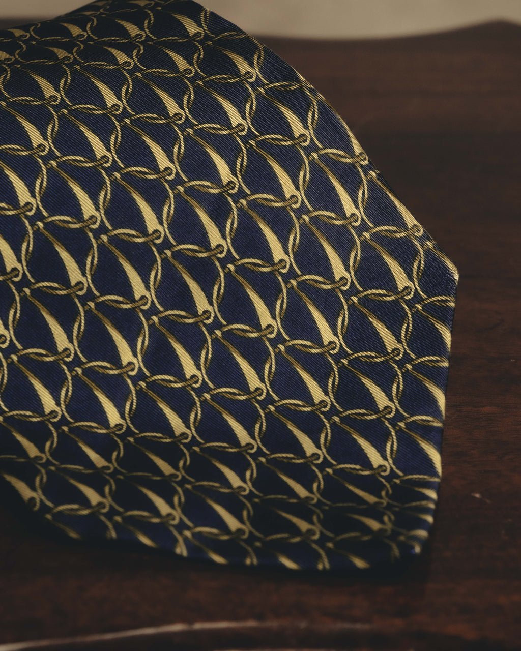 "GUCCI" 80's Nautical patterned silk necktie