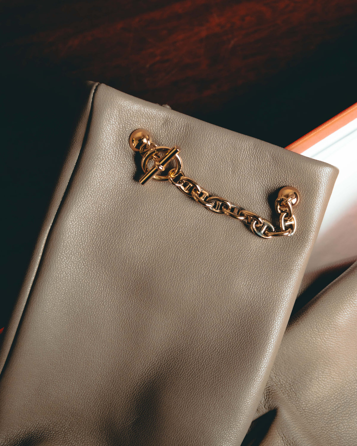 -SPECIAL- "Hermès" 20's Luxurious chain detailed lambskin leather gloves