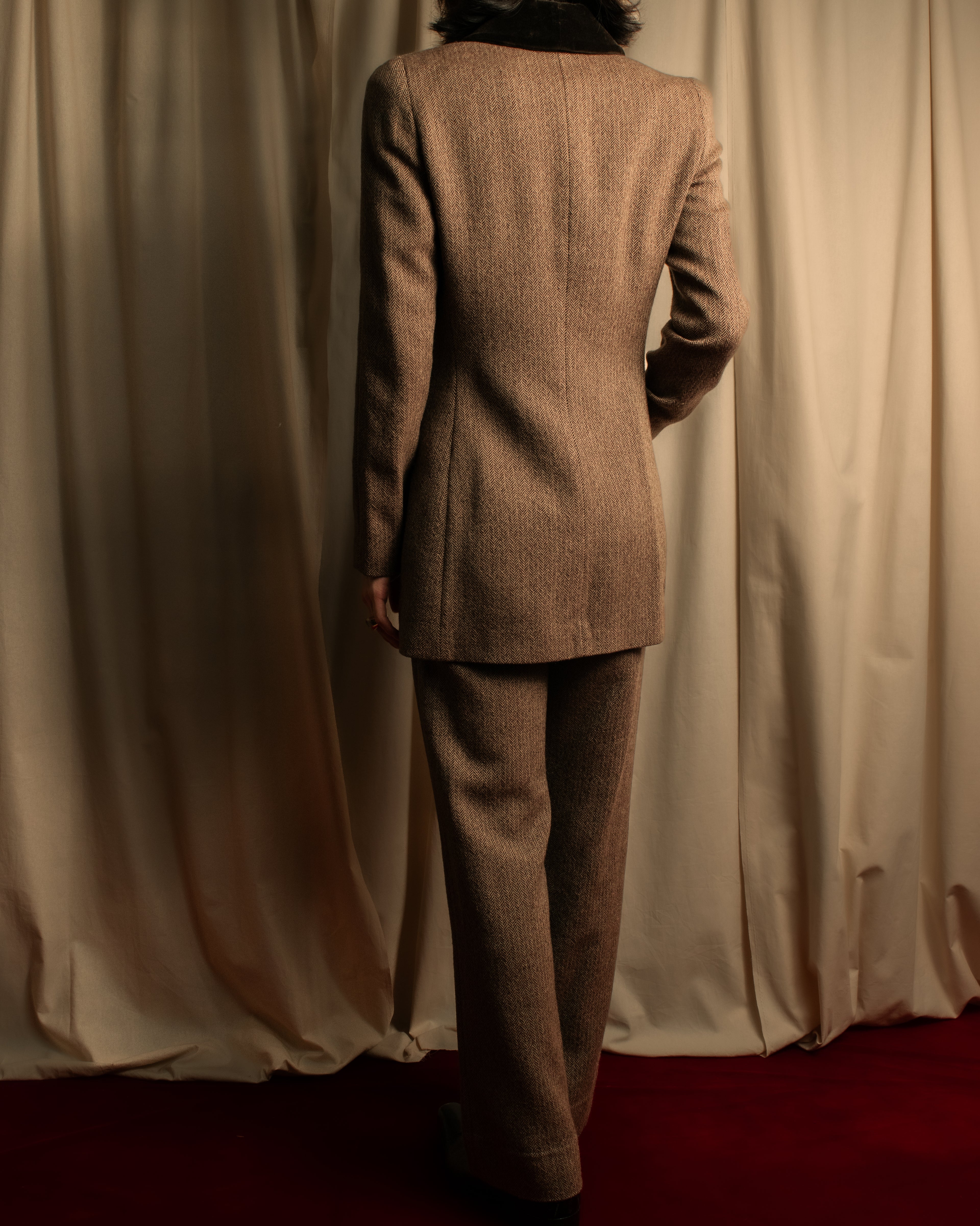 "FENDI" Velvet switching design herringbone set up