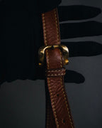 "LOEWE" 80’s bicolor nappa leather and suede shoulder bag