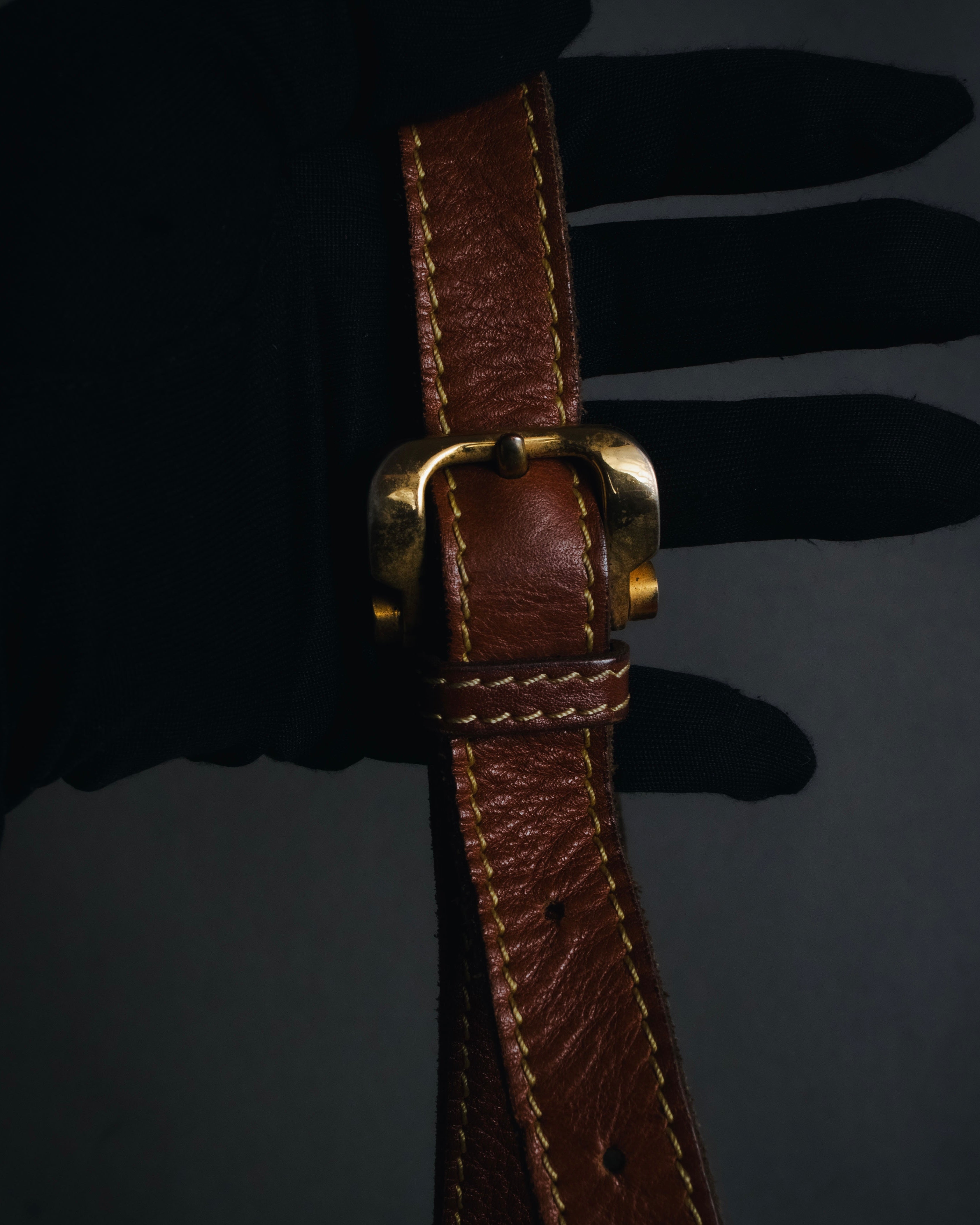 "LOEWE" 80’s bicolor nappa leather and suede shoulder bag