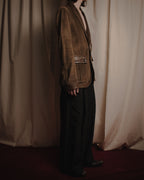 "GUCCI"Mid 2000s suede & smooth leather combination tailored jacket