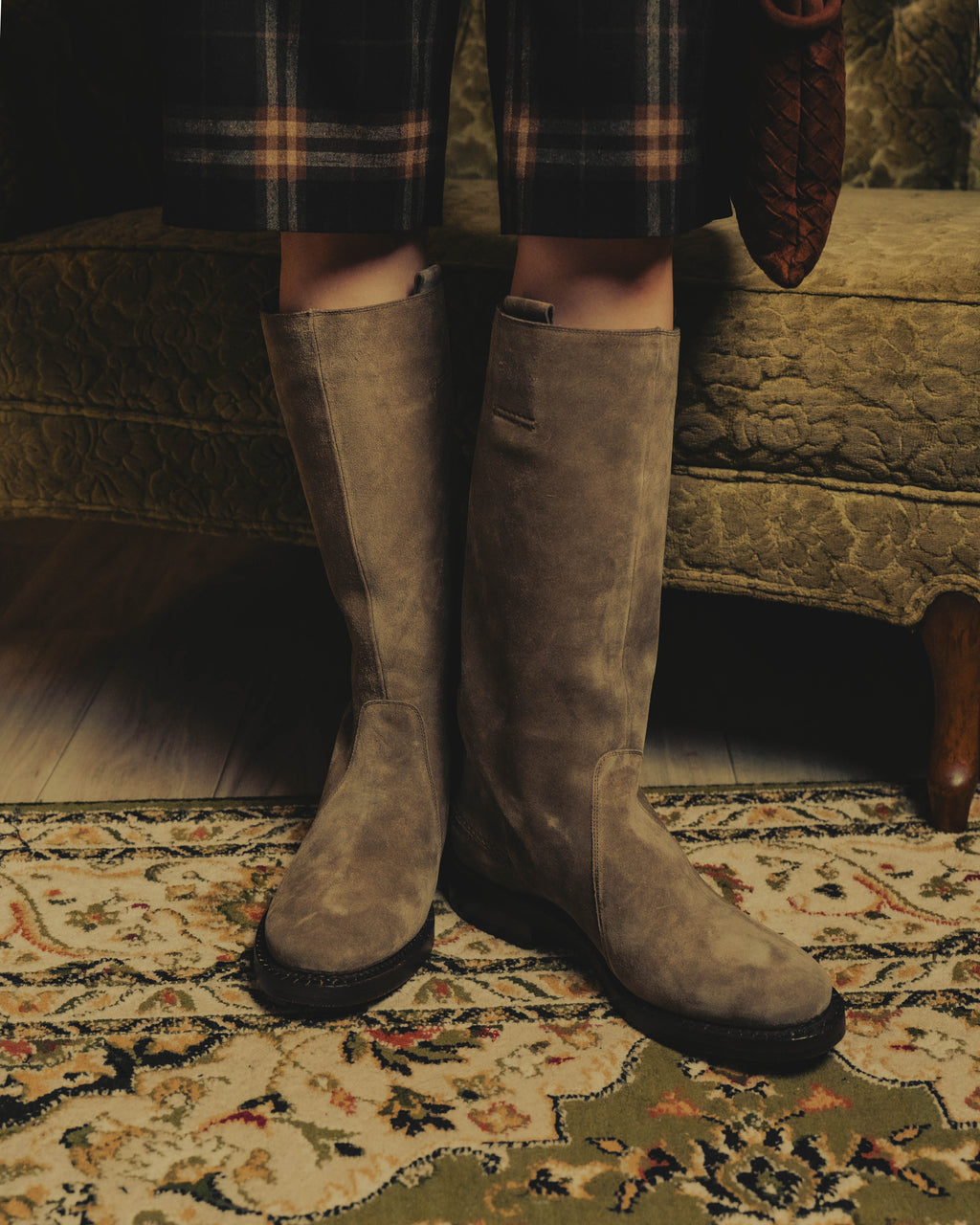 -SPECIAL- “Dior” 00’s Taupe suede square toe riding boots