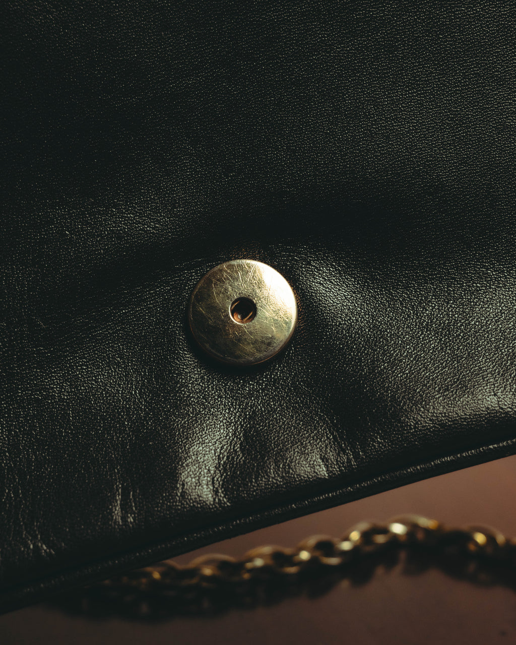 “BALENCIAGA” 80’s-early 90’s double BB leather chain shoulder bag