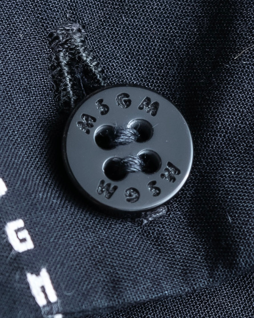 "MSGM" Frill design logo pinstripe pattern shirt