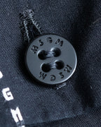 "MSGM" Frill design logo pinstripe pattern shirt