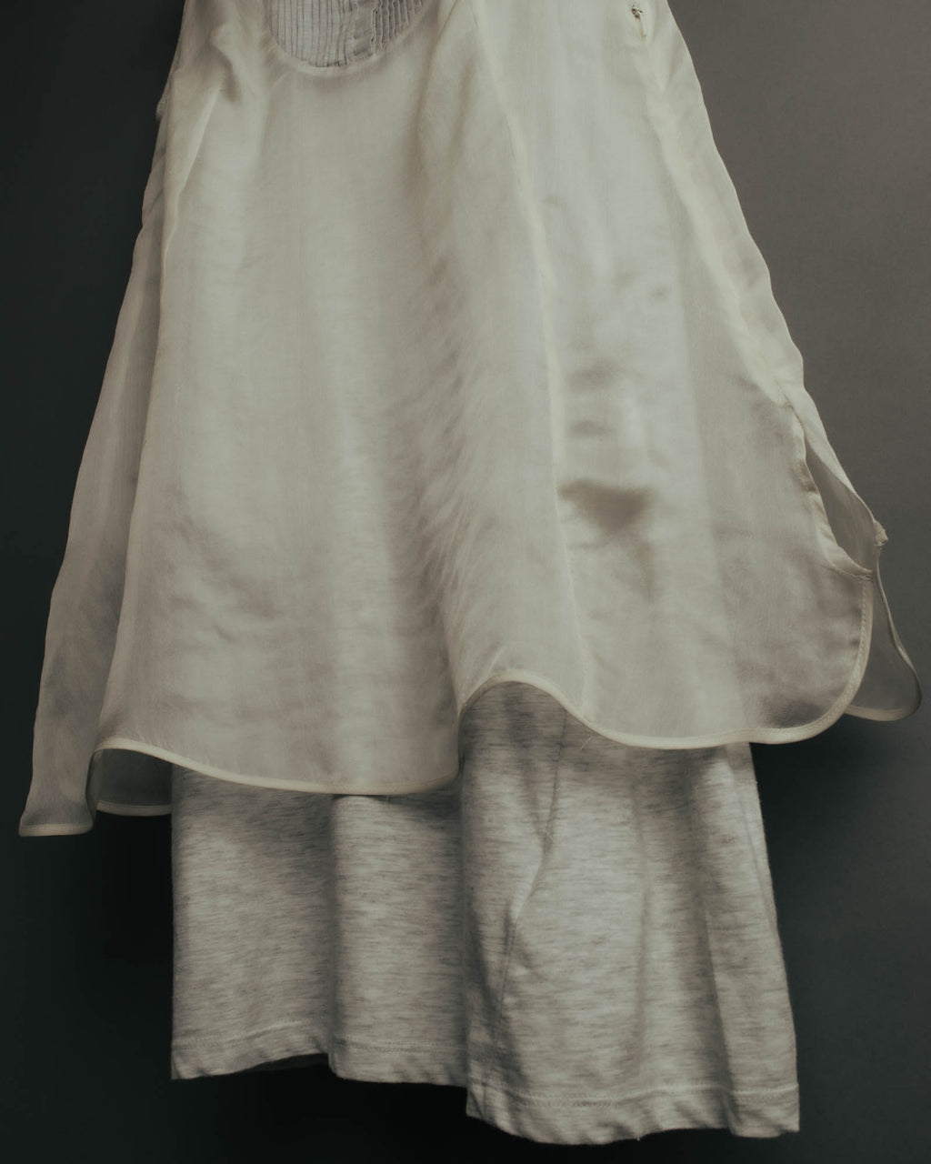 -SPECIAL- “Brunello Cucinelli” 00’s-10’s Sheer layered sleeveless tunic dress