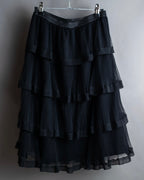 "RED VALENTINO" Layered frill design flare silhouette mid length skirt